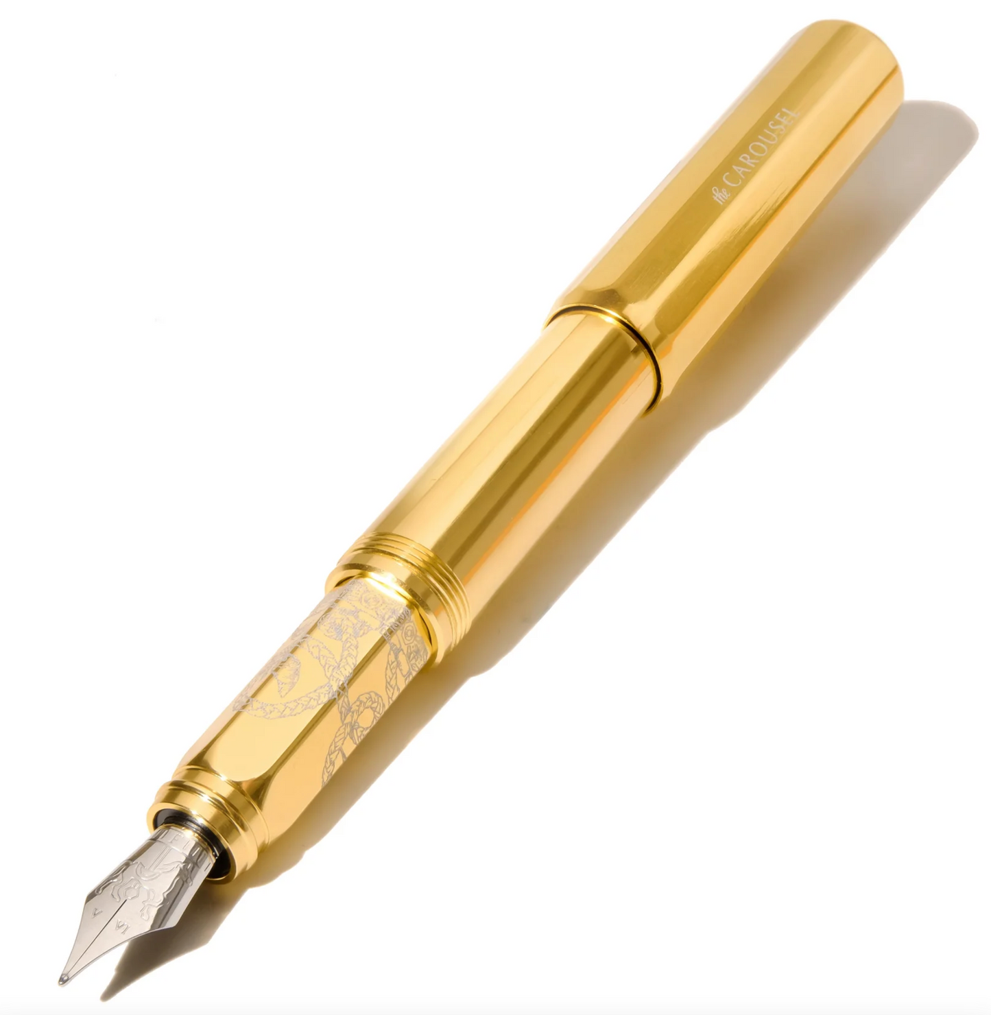 Ferris Wheel Press Limited Edition Aluminum "Carousel" Fountain Pen-Gold Plated Tress