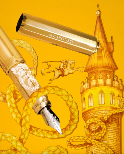 Ferris Wheel Press Limited Edition Aluminum "Carousel" Fountain Pen-Gold Plated Tress