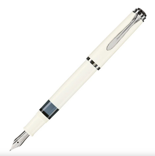 Pelikan Elegance Classic Edition M205 White-Silver Fountain Pen-Piston Fill