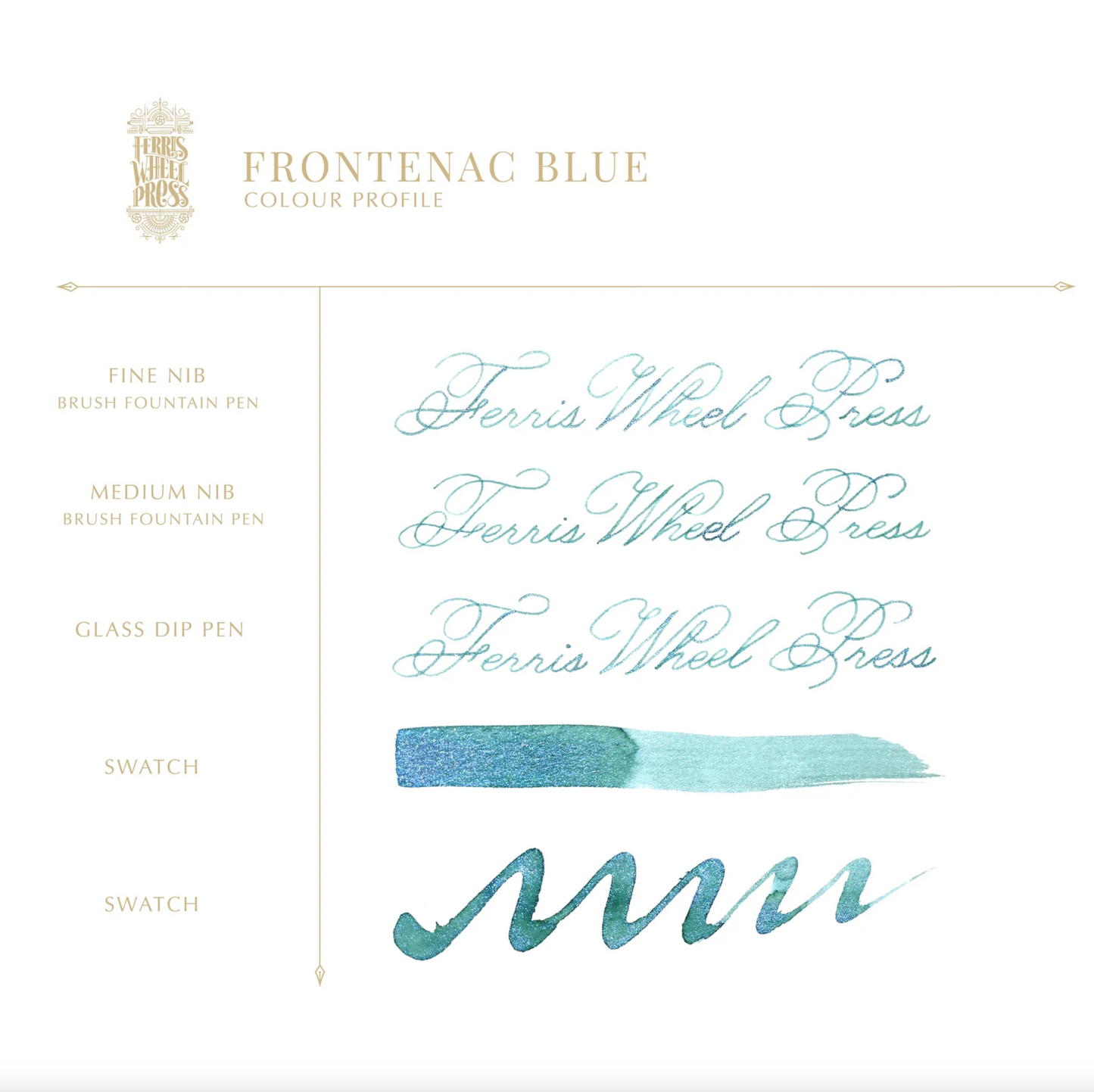 Ferris Wheel Press "Frontenac Blue" 38mL Bottled Ink