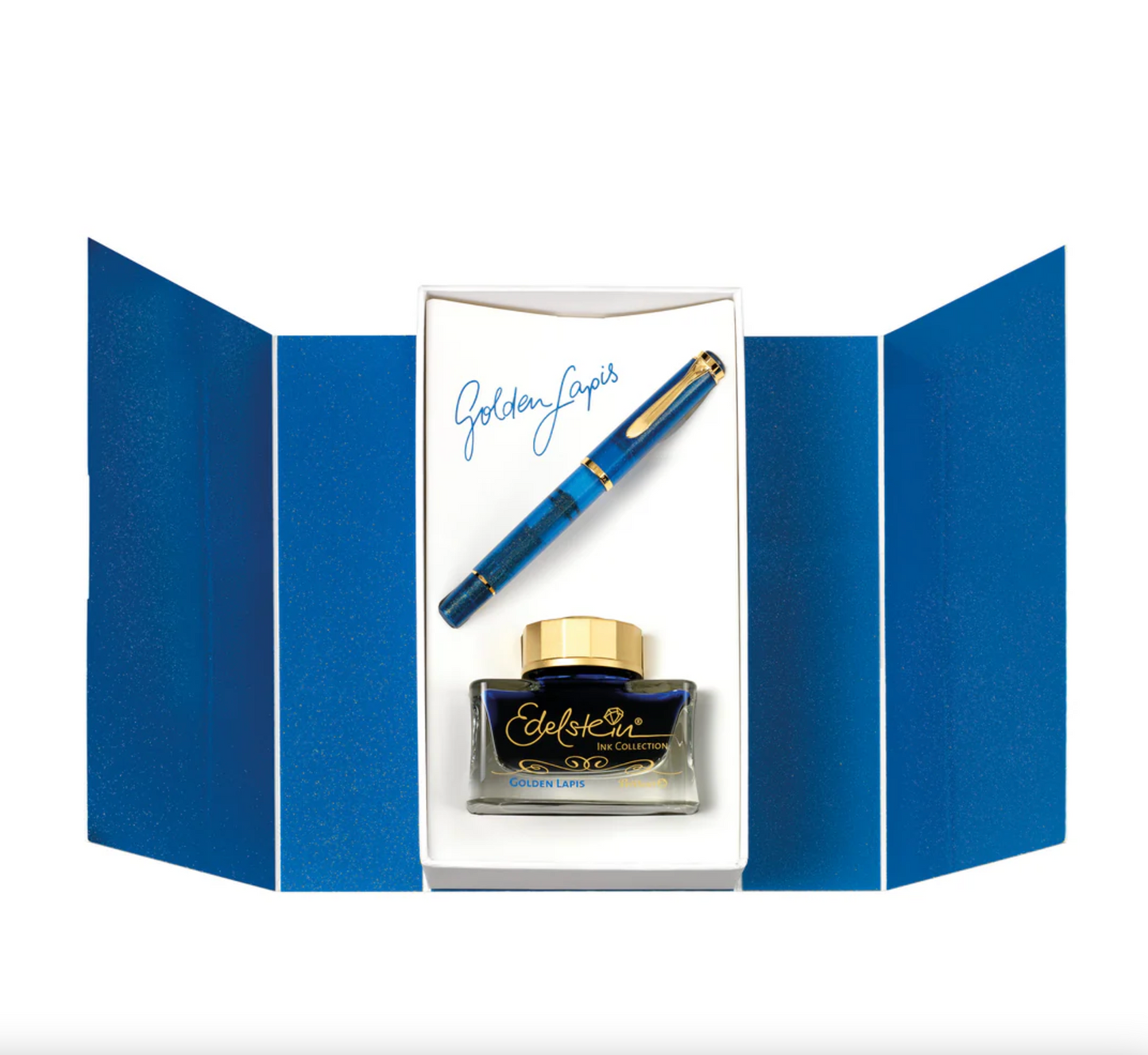 Pelikan Classic M200 Special Edition Golden Lapis Fountain Pen and Ink Set