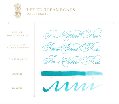 Ferris Wheel Press "Three Steamboats" 38ml Bottled Ink